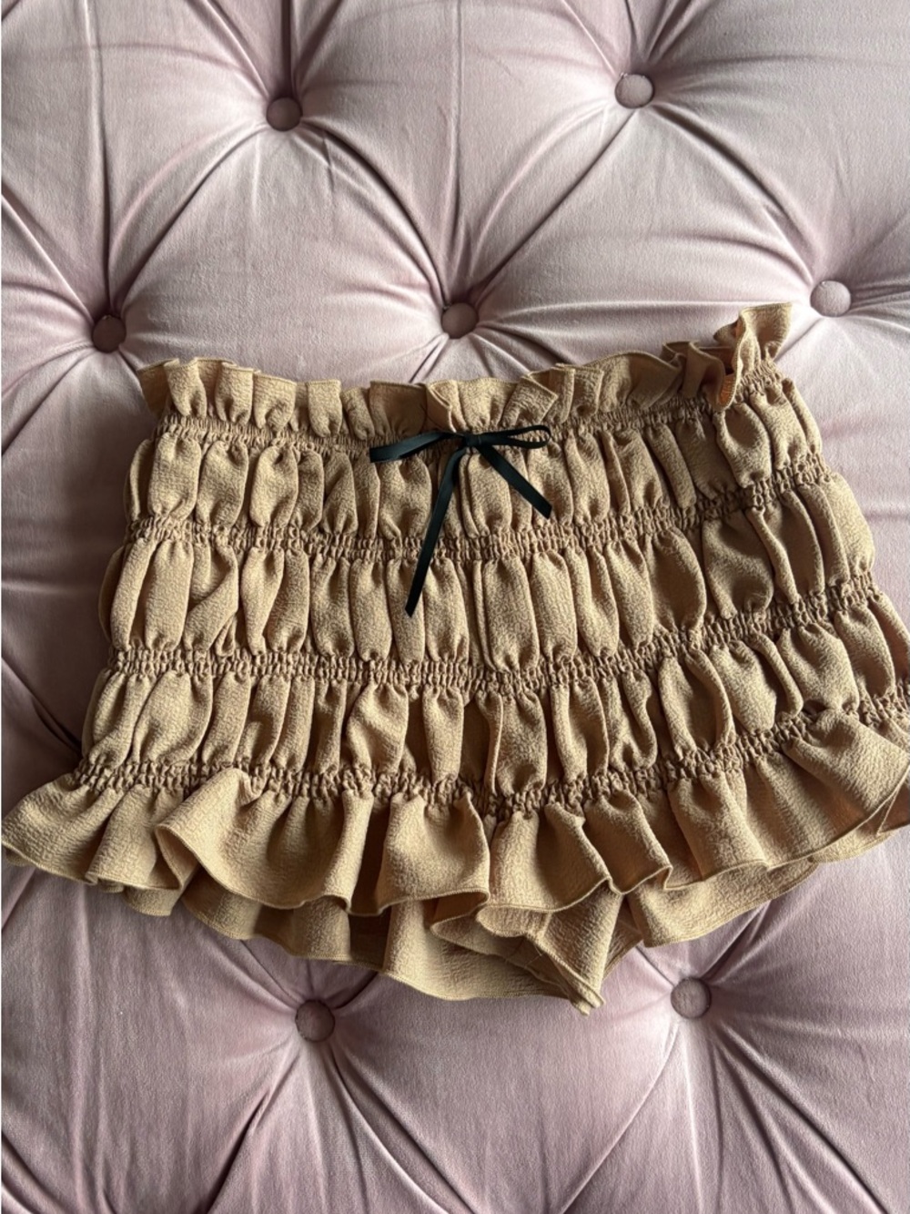 Fashion Nova Tan/Brown Bloomer Shorts